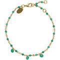 Bracelets sur Grenoble : Bracelets Orusbijoux Bracelet En Argent Dor&eacute; Pierre Naturelle Onyx Vert Dor&eacute;