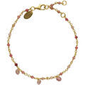 Bracelets Orusbijoux Bracelet En Argent Dor&eacute; Pierres Naturelles Quartz Rose Dor&eacute; Grenoble