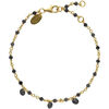 Bracelets Orusbijoux Bracelet En Argent Dor&eacute; Pierres Naturelles Spinelle Noir Dor&eacute;