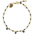 Bracelets Orusbijoux Bracelet En Argent Dor&eacute; Pierres Naturelles Spinelle Noir Dor&eacute; Grenoble