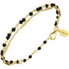 Bijoux Orusbijoux Bracelet Argent Dor&eacute; Doubles Chaines Barrettes Pierres Dor&eacute;