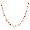 Collier Orusbijoux Collier Argent Dor&eacute; Petites Perles Pampilles Et Pierre Onyx Rouge
