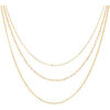Collier Orusbijoux Collier Argent Dor&eacute; Triple Collier Petite Perles Pierre Dor&eacute;