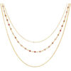 Collier Orusbijoux Collier Argent Dor&eacute; Triple Collier Petite Perles Pierre Dor&eacute;