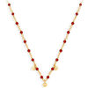 Collier Orusbijoux Collier Argent Dor&eacute; Petites Pampilles Serties Et Pierre Rouge