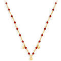 Colliers sur Grenoble : Collier Orusbijoux Collier Argent Dor&eacute; Petites Pampilles Serties Et Pierre Rouge