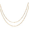 Bijoux Orusbijoux Collier Argent Dor&eacute; Double Chaine Et Pierres Naturelles Dor&eacute;