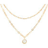 Bijoux Orusbijoux Collier Argent Dor&eacute; Double Chaine Pampille Et Pierres De Dor&eacute;