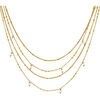 Collier Orusbijoux Collier Argent Dor&eacute;e Multiples Chaine Et Pierres Naturelles Dor&eacute;