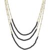 Bijoux Orusbijoux Collier Argent Dor&eacute; Trois Chaines Et Pierres Naturelles Dor&eacute;
