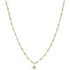 Collier Orusbijoux Collier Argent Dor&eacute; &eacute;toile En Zirconium Blanc Et Perles Dor&eacute;