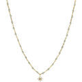 Collier Orusbijoux Collier Argent Dor&eacute; &eacute;toile En Zirconium Blanc Et Perles Dor&eacute;