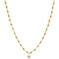 Collier Orusbijoux Collier Argent Dor&eacute; &eacute;toile En Zirconium Blanc Et Perles Dor&eacute;