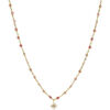 Collier Orusbijoux Collier Argent Dor&eacute; &eacute;toile En Zirconium Blanc Et Perles Dor&eacute;