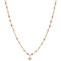 Collier Orusbijoux Collier Argent Dor&eacute; &eacute;toile En Zirconium Blanc Et Perles Dor&eacute;
