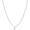 Colliers sur Grenoble : Collier Orusbijoux Collier Argent Rhodi&eacute; &eacute;toile En Zirconium Blanc Et Perles Argent&eacute;