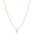 Collier Orusbijoux Collier Argent Dor&eacute; Croix En Zirconium Blanc Et Perles Dor&eacute;