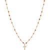 Collier Orusbijoux Collier Argent Dor&eacute; Croix En Zirconium Blanc Et Pierres Dor&eacute;