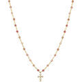 Collier Orusbijoux Collier Argent Dor&eacute; Croix En Zirconium Blanc Et Pierres Dor&eacute; Grenoble