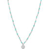 Collier Orusbijoux Collier Argent Rhodi&eacute; M&eacute;daillon Serti Blanc Et Pierres Argent&eacute;