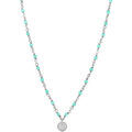Colliers sur Grenoble : Collier Orusbijoux Collier Argent Rhodi&eacute; M&eacute;daillon Serti Blanc Et Pierres Argent&eacute;