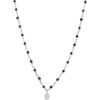 Collier Orusbijoux Collier Argent Rhodi&eacute; Goutte Diamant&eacute; Pierres Naturelles Argent&eacute;