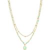 Collier Orusbijoux Collier Argent Dor&eacute; Goutte Doubles Cha&icirc;nes Pierres Dor&eacute;
