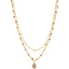 Collier Orusbijoux Collier Argent Dor&eacute; Goutte Doubles Cha&icirc;nes Pierres Quartz Dor&eacute;