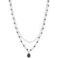 Collier Orusbijoux Collier Argent Rhodier Goutte Doubles Cha&icirc;nes Pierres Argent&eacute; Grenoble