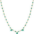 Collier Orusbijoux Collier En Argent Dor&eacute; Pierre Naturelle Onyx Vert Pampilles Dor&eacute; Grenoble