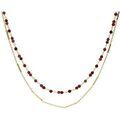 Collier Orusbijoux Collier Argent Dor&eacute; Doubles Cha&icirc;nes Barrettes Et Perles Dor&eacute;