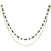 Bijoux Orusbijoux Collier Argent Dor&eacute; Doubles Cha&icirc;nes Barrettes Et Perles Dor&eacute;