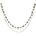 Bijoux Orusbijoux Collier Argent Dor&eacute; Doubles Cha&icirc;nes Barrettes Et Perles Dor&eacute; Grenoble