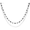 Bijoux Orusbijoux Collier Argent Rhodi&eacute; Doubles Cha&icirc;nes Barrettes Et Perles Argent&eacute;