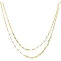 Bijoux Orusbijoux Collier Argent Dor&eacute; Double Chaines Et Perles Naturelles Dor&eacute; Grenoble