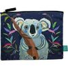 Trousse Enesco Grande Pochette plate Le Koala en coton d&eacute;cor&eacute;e Allen Bleu
