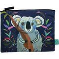 Trousse Enesco Grande Pochette plate Le Koala en coton d&eacute;cor&eacute;e Allen Bleu Grenoble