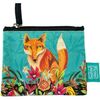 Trousse Enesco Pochette plate Le renard en coton d&eacute;cor&eacute;e Allen Bleu