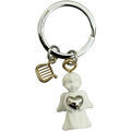 Porte cl&eacute; Kontiki Porte clef ange gardien et breloque Harpe c&eacute;leste Blanc Grenoble