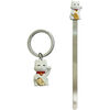 Porte cl&eacute; Kontiki Coffret cadeau porte-cl&eacute;s et marque-pages Chat porte bonheur Blanc