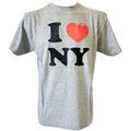 T-shirt Corner T-shirt I Love New York Gris Chin&eacute; - Taille L Gris Grenoble