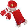 Chapeaux sur Grenoble : Chapeau Ney Ensemble rouge casquette, &eacute;charpe et gants polaire Bratz Rouge