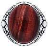 Bijoux Orusbijoux Chevali&egrave;re Homme Royale ?il De Tigre Rouge Argent Marron