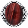 Bijoux Orusbijoux Chevali&egrave;re Homme Royale ?il De Tigre Rouge Argent Marron Grenoble
