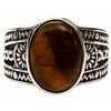 Bijoux Orusbijoux Bague Homme Argent Ethnique ?il De Tigre Marron