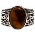 Bijoux Orusbijoux Bague Homme Argent Ethnique ?il De Tigre Marron Grenoble