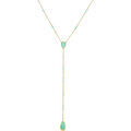 Collier Orusbijoux Collier Argent Dor&eacute; Cravate Pierres Amazonite Dor&eacute; Grenoble