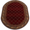D&eacute;coration sur Grenoble : Tapis Rugsx Tapis en laine OMEGA ovale KASTOR Treillis 200x300 cm Rouge 200x300 cm. . Maison & D&eacute;co > Tapis.