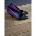 Chaussures &agrave; talons femme sur Grenoble : Chaussures escarpins Zign Escarpins noir et prune talon plein tr&egrave;s confortables Noir