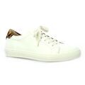 Baskets So Send Baskets cuir /l&eacute;opard Blanc